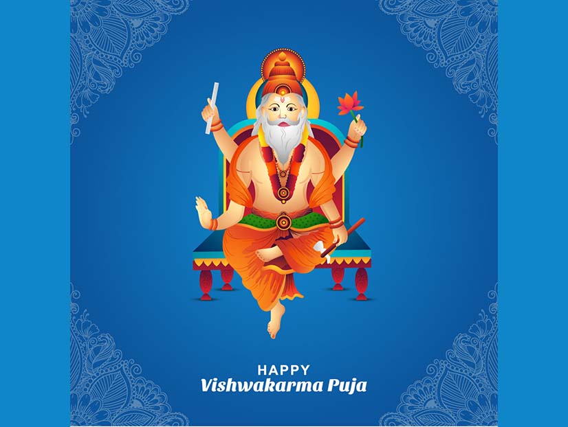 Happy vishwakarma puja illustration